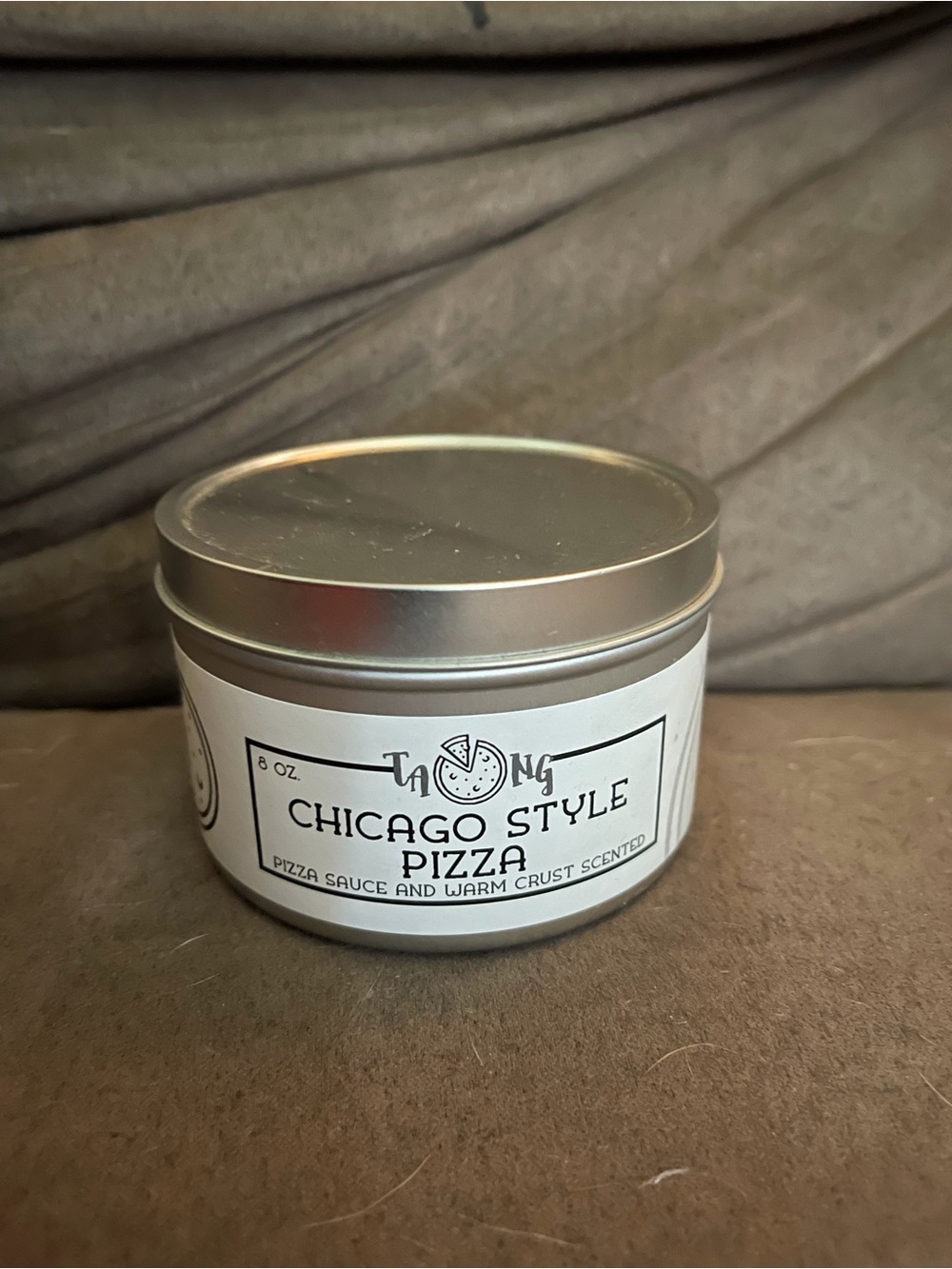 Chicago Style Pizza Scented Tin Candle - Silver